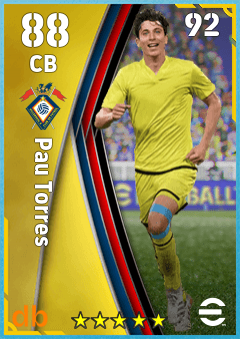 Pau Torres — CB, OVR 88, MAX 92