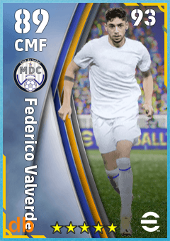 Federico Valverde — CMF, OVR 89, MAX 93