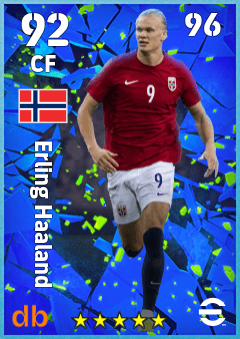 Erling Haaland — CF, OVR 92, MAX 96