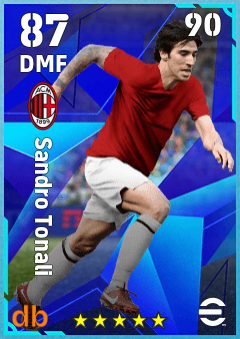 Sandro Tonali — DMF, OVR 87, MAX 90