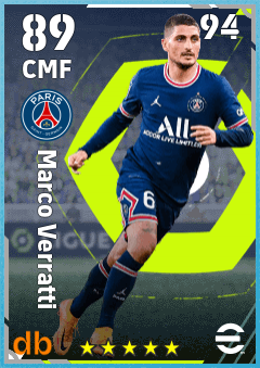 Marco Verratti — CMF, OVR 89, MAX 94