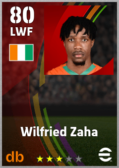 Wilfried Zaha — LWF, OVR 80, MAX 80
