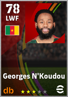 Georges N'Koudou — LWF, OVR 78, MAX 78