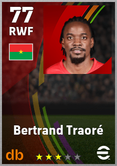 Bertrand Traoré — RWF, OVR 77, MAX 77