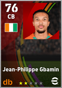 Jean-Philippe Gbamin — CB, OVR 76, MAX 76