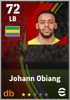Johann Obiang — LB, OVR 72, MAX 72