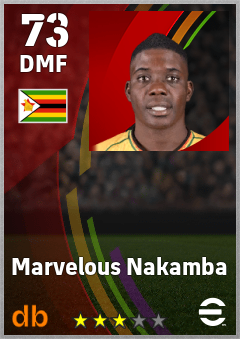 Marvelous Nakamba — DMF, OVR 73, MAX 73