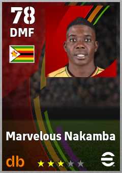 Marvelous Nakamba — DMF, OVR 78, MAX 78