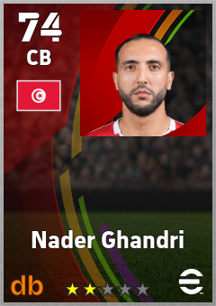 Nader Ghandri — CB, OVR 74, MAX 74