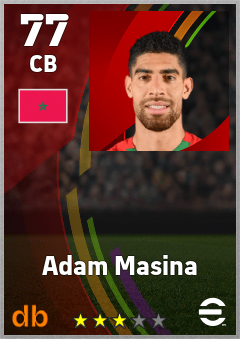 Adam Masina — CB, OVR 77, MAX 77