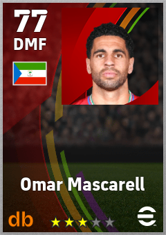 Omar Mascarell — DMF, OVR 77, MAX 77