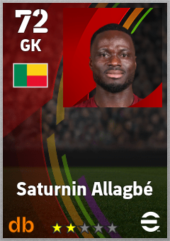 Saturnin Allagbé — GK, OVR 72, MAX 72