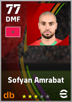 Sofyan Amrabat eFootball player card