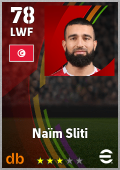 Naïm Sliti — LWF, OVR 78, MAX 78