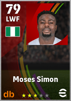 Moses Simon — LWF, OVR 79, MAX 79