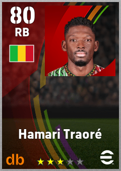Hamari Traoré — RB, OVR 80, MAX 80