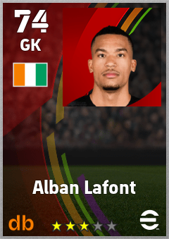 Alban Lafont eFootball player card