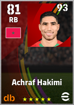 Achraf Hakimi eFootball player card