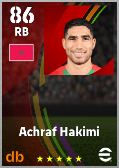 Achraf Hakimi — RB, OVR 86, MAX 93