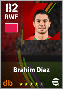 Brahim Díaz — RWF, OVR 82, MAX 82