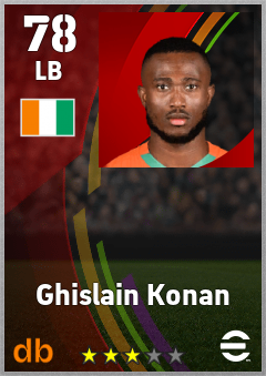 Ghislain Konan — LB, OVR 78, MAX 78