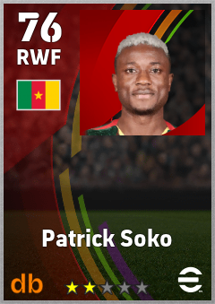 Patrick Soko — RWF, OVR 76, MAX 76