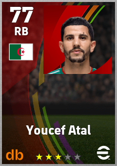 Youcef Atal — RB, OVR 77, MAX 77