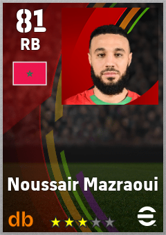 Noussair Mazraoui — RB, OVR 81, MAX 81