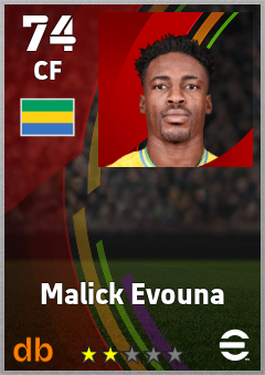 Malick Evouna — CF, OVR 74, MAX 74