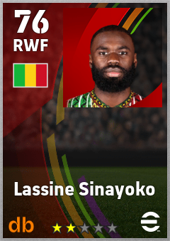 Lassine Sinayoko — RWF, OVR 76, MAX 76