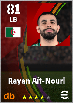 Rayan Aït-Nouri — LB, OVR 81, MAX 81