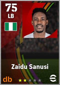 Zaidu Sanusi — LB, OVR 75, MAX 75