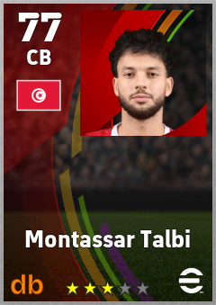 Montassar Talbi — CB, OVR 77, MAX 77