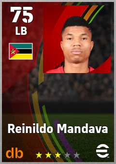 Reinildo Mandava — LB, OVR 75, MAX 75