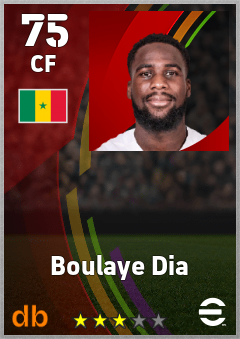 Boulaye Dia — CF, OVR 75, MAX 75
