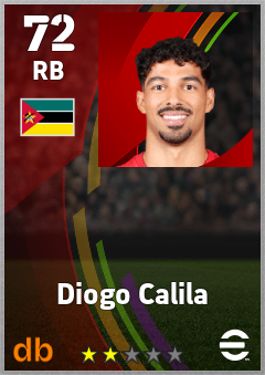 Diogo Calila — RB, OVR 72, MAX 72