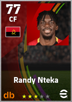 Randy Nteka — CF, OVR 77, MAX 77