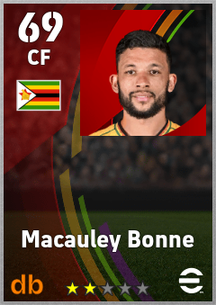 Macauley Bonne — CF, OVR 69, MAX 69