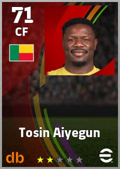 Tosin Aiyegun — CF, OVR 71, MAX 71