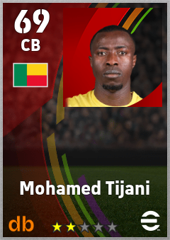 Mohamed Tijani — CB, OVR 69, MAX 69