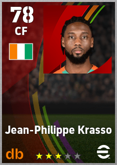 Jean-Philippe Krasso — CF, OVR 78, MAX 78
