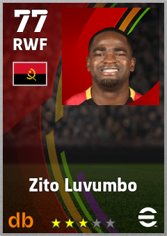 Zito Luvumbo — RWF, OVR 77, MAX 77