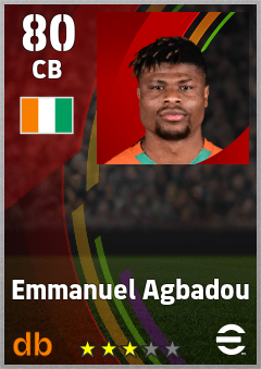 Emmanuel Agbadou — CB, OVR 80, MAX 80