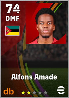 Alfons Amade — DMF, OVR 74, MAX 74