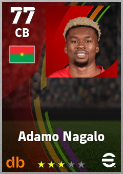 Adamo Nagalo — CB, OVR 77, MAX 77