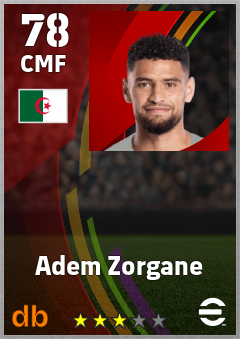 Adem Zorgane — CMF, OVR 78, MAX 78
