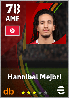 Hannibal Mejbri — AMF, OVR 78, MAX 78