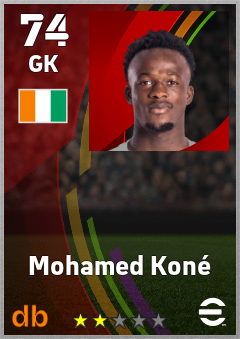 Mohamed Koné — GK, OVR 74, MAX 74
