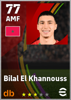 Bilal El Khannouss — AMF, OVR 77, MAX 77