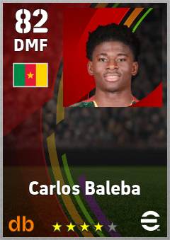 Carlos Baleba — DMF, OVR 82, MAX 82